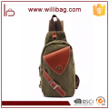 Fanshion Smart Leisure Hombro Hombres Bolsa de lona Bolso de cuero genuino